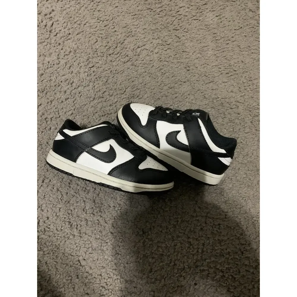 Size 9c-Nike Dunk Low Panda Shoes Kids Black White TD Low Top CW1589-100